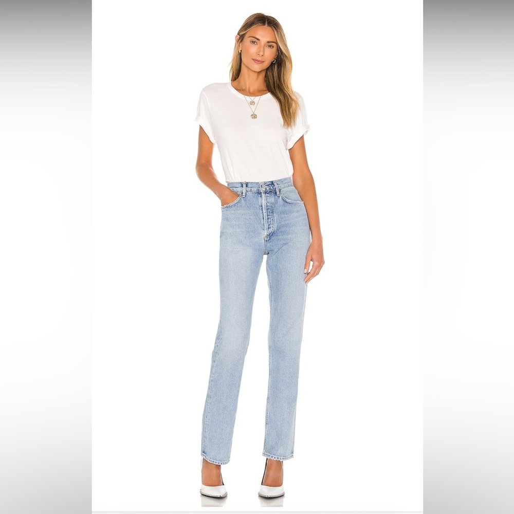 AGOLDE Lana straight in Riptide. Size 24